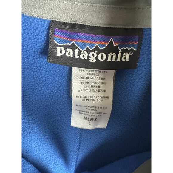 *Flawed* Patagonia Piton Hybrid Polartec Fleece Vest Men's Large Blue Full ZIp - Picture 4 of 14